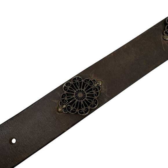 GAP Brown Leather Belt with Medallions Y2K main image 4